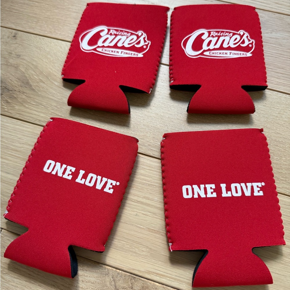 (5) NEW Raising Cane's Red Drink Koozies